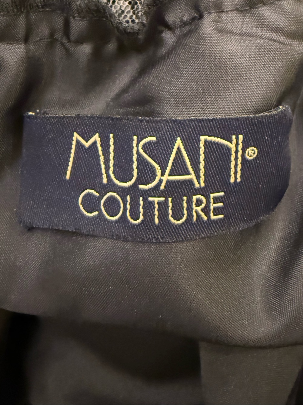 Musani Couture Black White Gray Sequin Beaded Silk Ball Gown Tiered Organza 10 - Picture 13 of 16